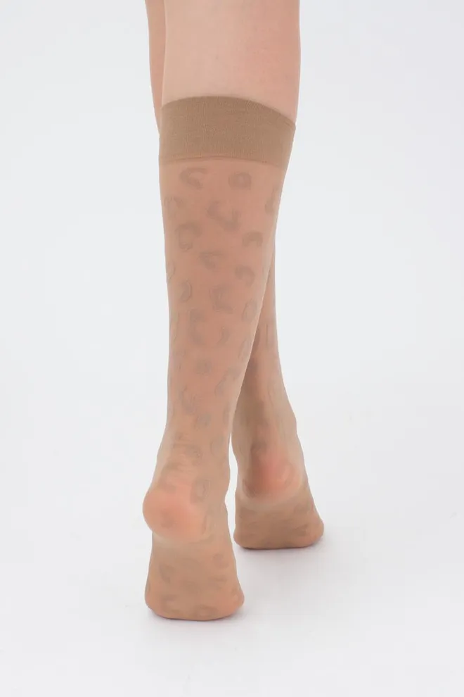 Женские гольфы с леопардовым рисунком NG-08 Giulia (glace)