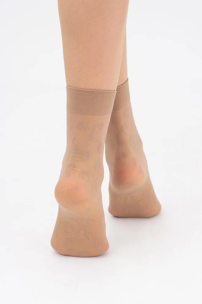 Шкарпетки жіночі короткі з леопардовим малюнком NN-05 Giulia (glace)