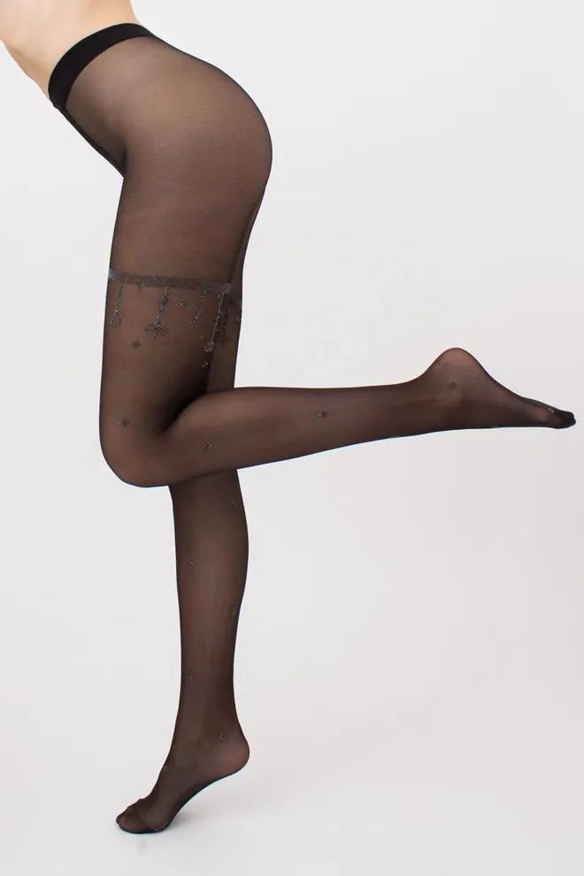 Колготки с рисунком и люрексом Obsession 20 den model 2 Giulia (nero)