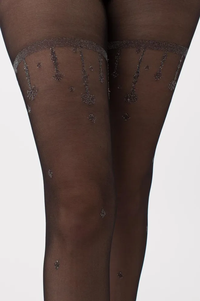 Колготки с рисунком и люрексом Obsession 20 den model 2 Giulia (nero)