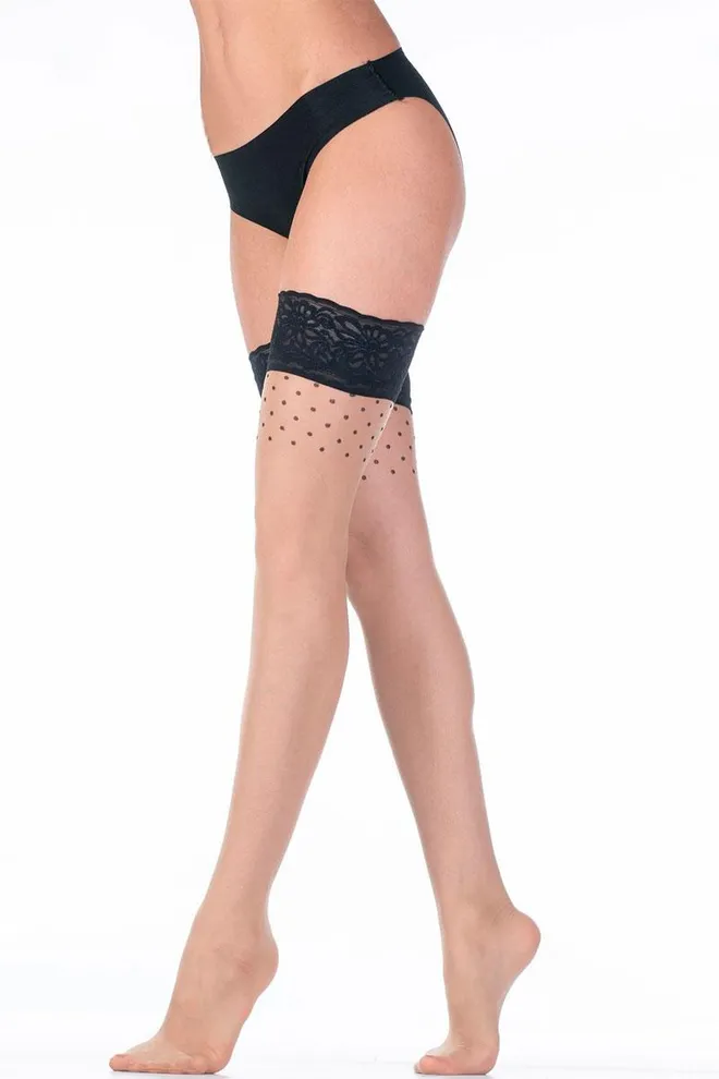 Чулки на силиконовой резинке Omnia 20 den model 1 Giulia (daino/nero)