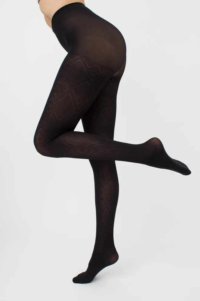Колготки с геометрическим рисунком Outline 60 den model 1 Giulia (nero)