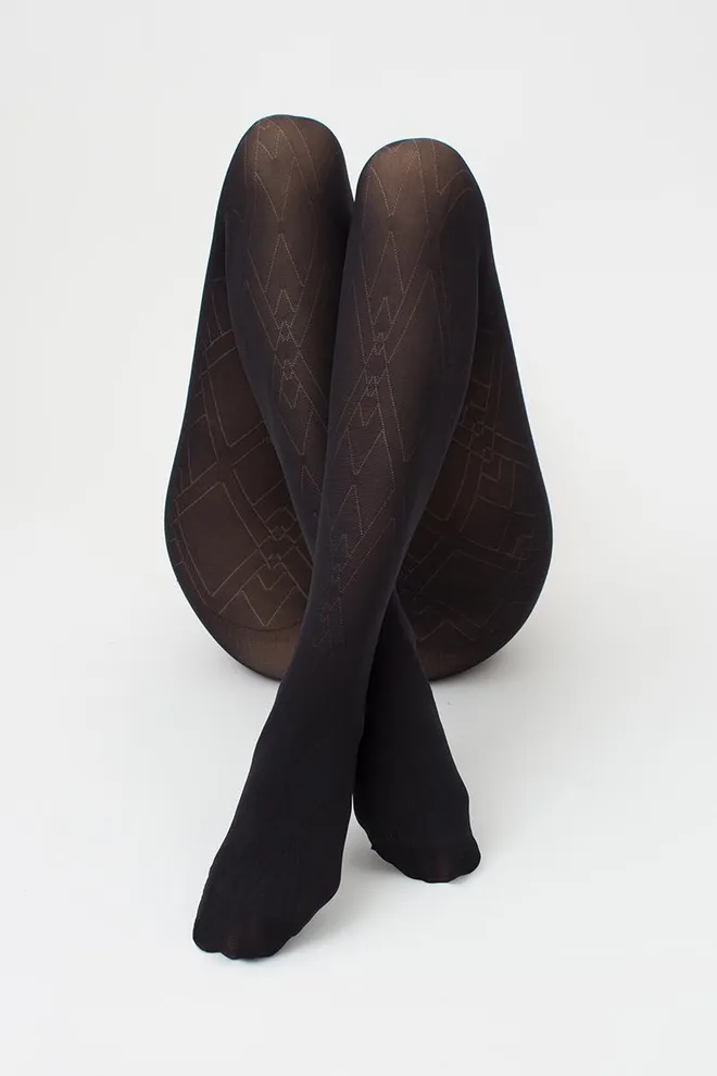 Колготки с геометрическим рисунком Outline 60 den model 1 Giulia (nero)