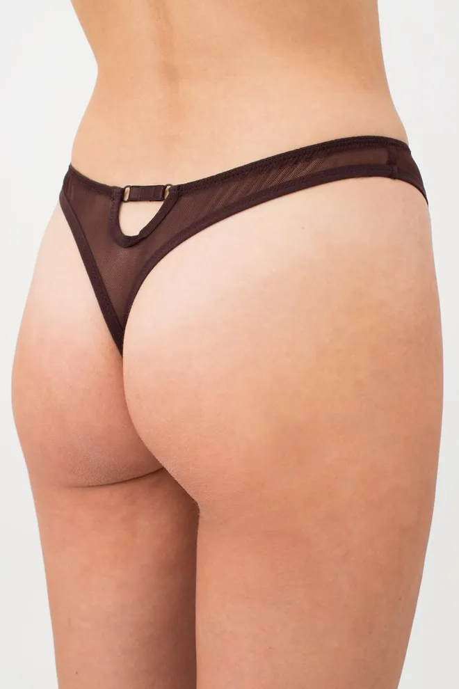 Прозрачные трусики стринг Orchid blom 2102/40 TM GIULIA (chocolate)