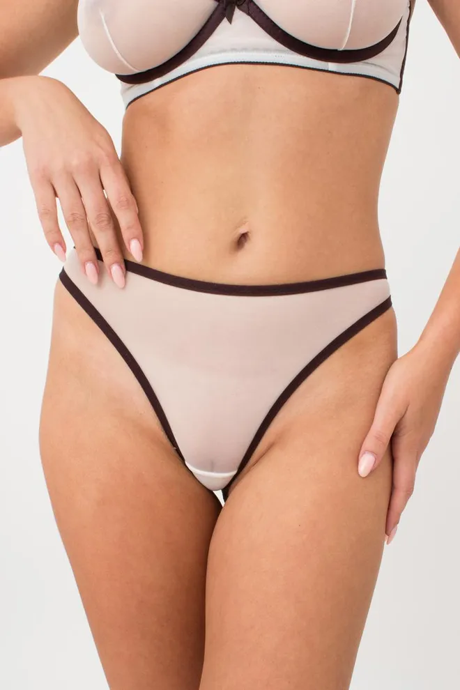 Женские трусы стринги Orchid blom 2104/40 Giulia (milk/chocolate)