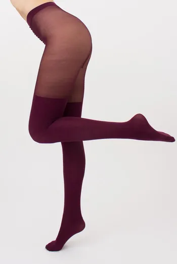 Цветные колготки с имитацией чулок Pari 60 den model 16 Giulia (port wine) Цветные колготки с имитацией чулок Pari 60 den model 16 Giulia (port wine)