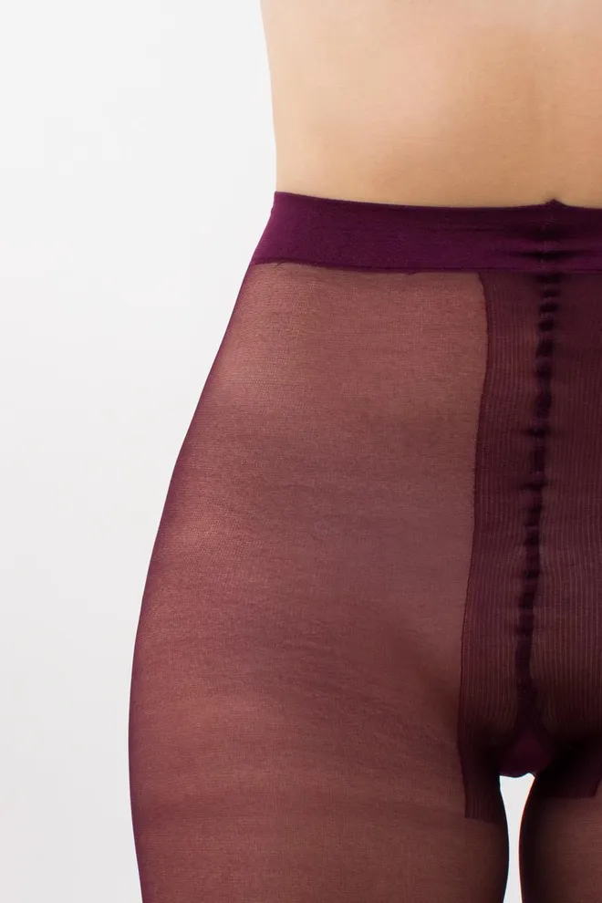 Цветные колготки с имитацией чулок Pari 60 den model 16 Giulia (port wine)