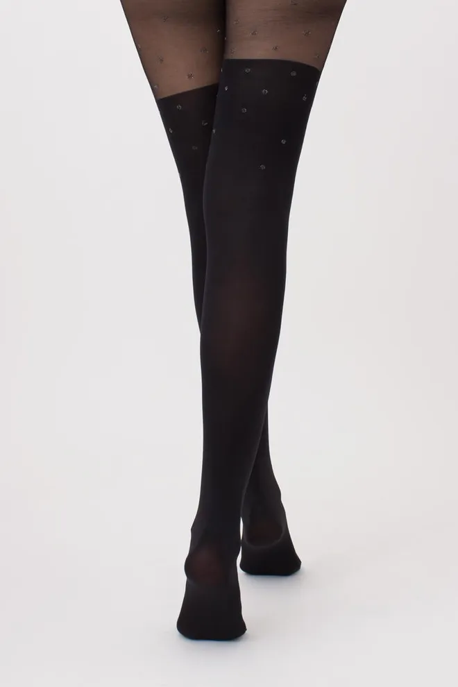 Колготки с имитацией чулок Pari lurex 60 den model 3 Giulia (nero)