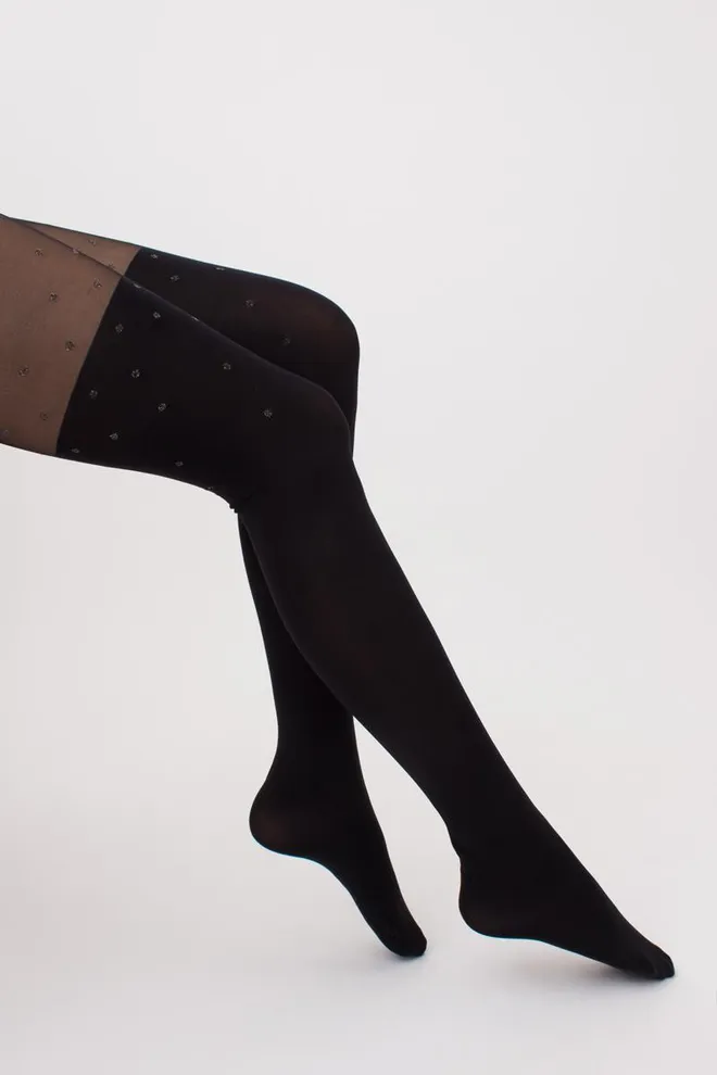 Колготки с имитацией чулок Pari lurex 60 den model 3 Giulia (nero)