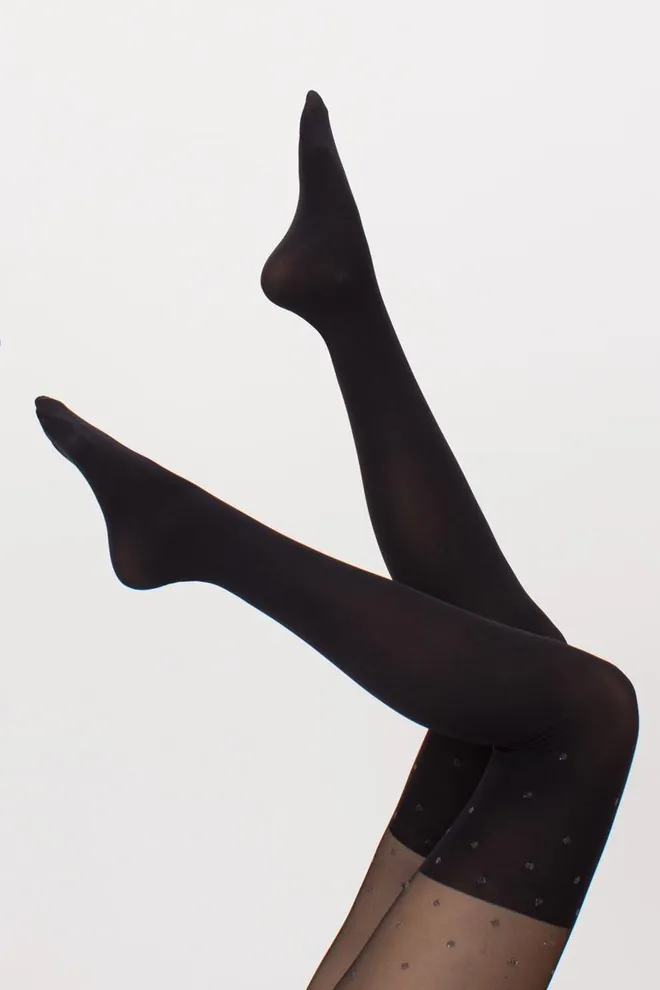 Колготки с имитацией чулок Pari lurex 60 den model 3 Giulia (nero)