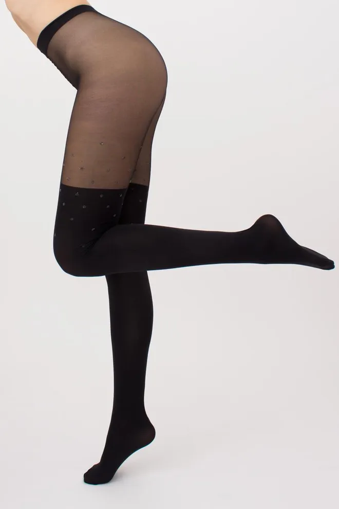 Колготки с имитацией чулок Pari lurex 60 den model 3 Giulia (nero)