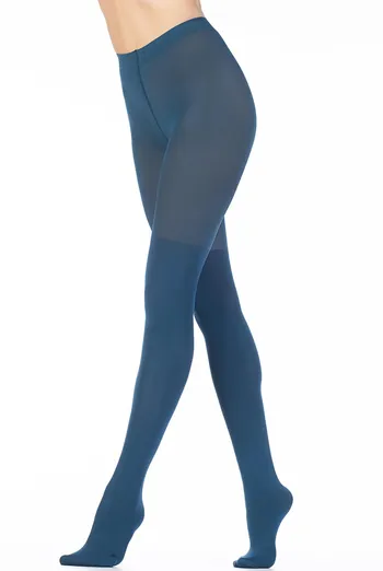 Цветные колготки с имитацией чулок Pari shine 100 den Giulia (navy)