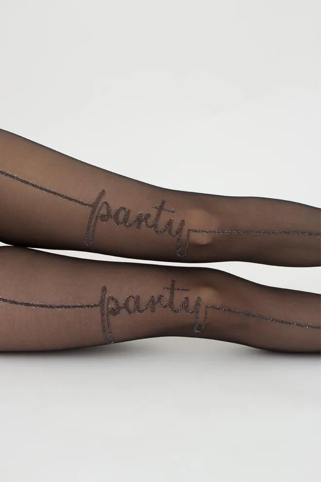 Колготки с люрексом и надписью Party 20 den model 2 Giulia (nero)
