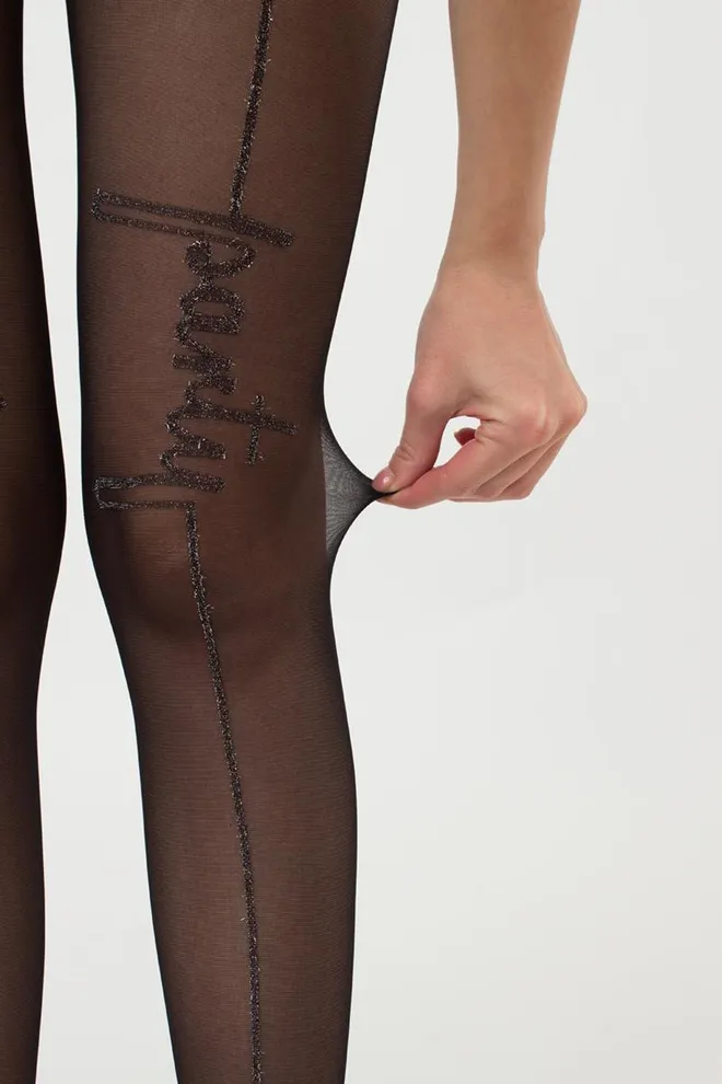 Колготки с люрексом и надписью Party 20 den model 2 Giulia (nero)
