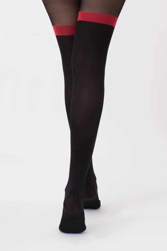 Колготки с рисунком новогодние Penguin tights 60 den Giulia (black)