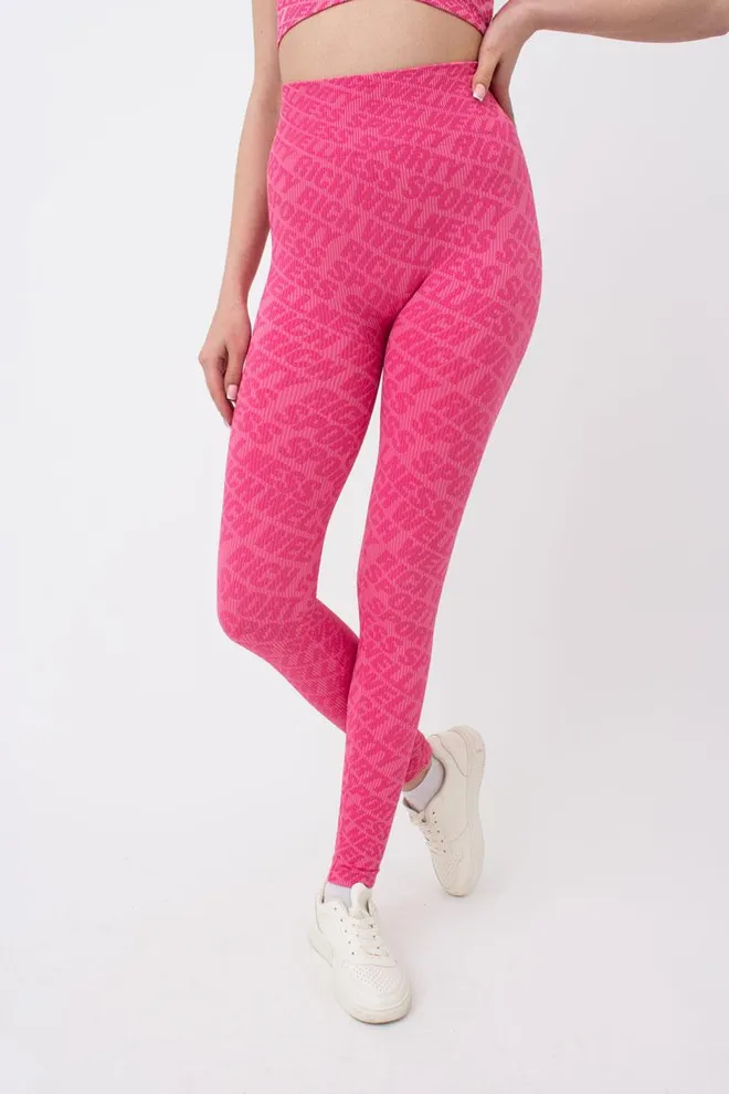 Леггинсы спортивные в рубчик LEGGINGS RIB WELLNESS Giulia (bubblegum), розовый
