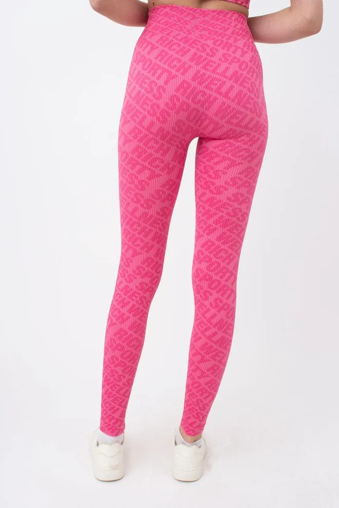 Леггинсы спортивные в рубчик LEGGINGS RIB WELLNESS Giulia (bubblegum), розовый