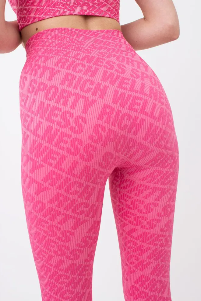Леггинсы спортивные в рубчик LEGGINGS RIB WELLNESS Giulia (bubblegum), розовый