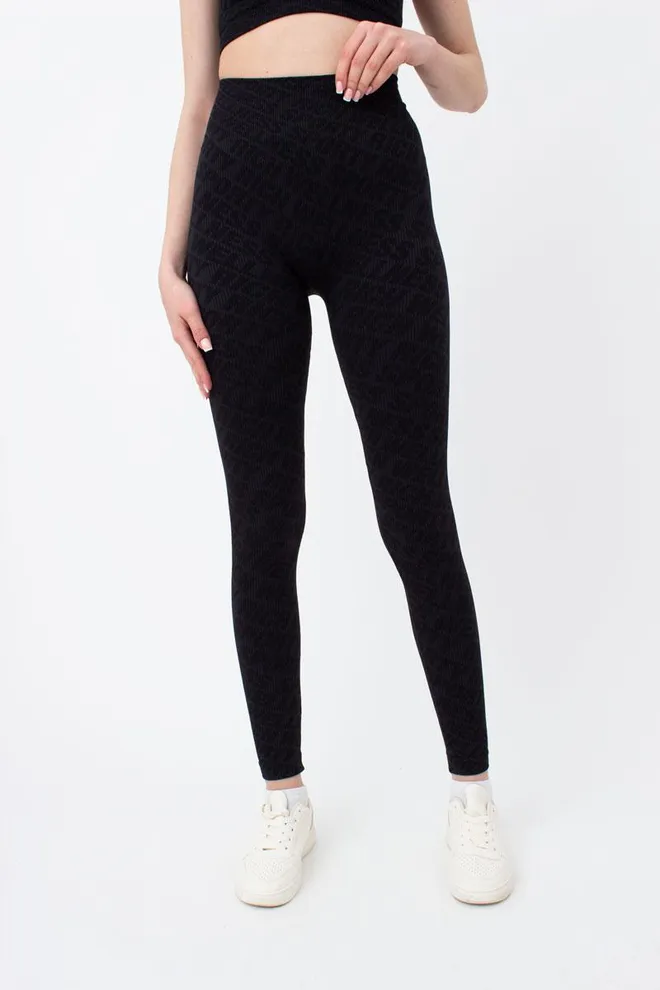 Леггинсы спортивные в рубчик LEGGINGS RIB WELLNESS Giulia (black), черный