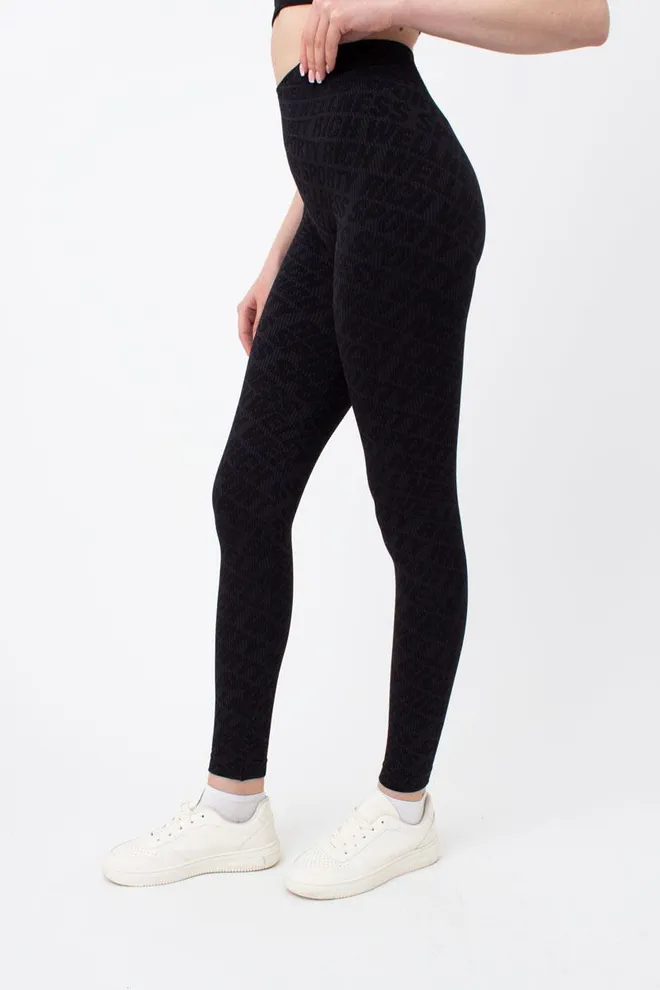 Леггинсы спортивные в рубчик LEGGINGS RIB WELLNESS Giulia (black), черный