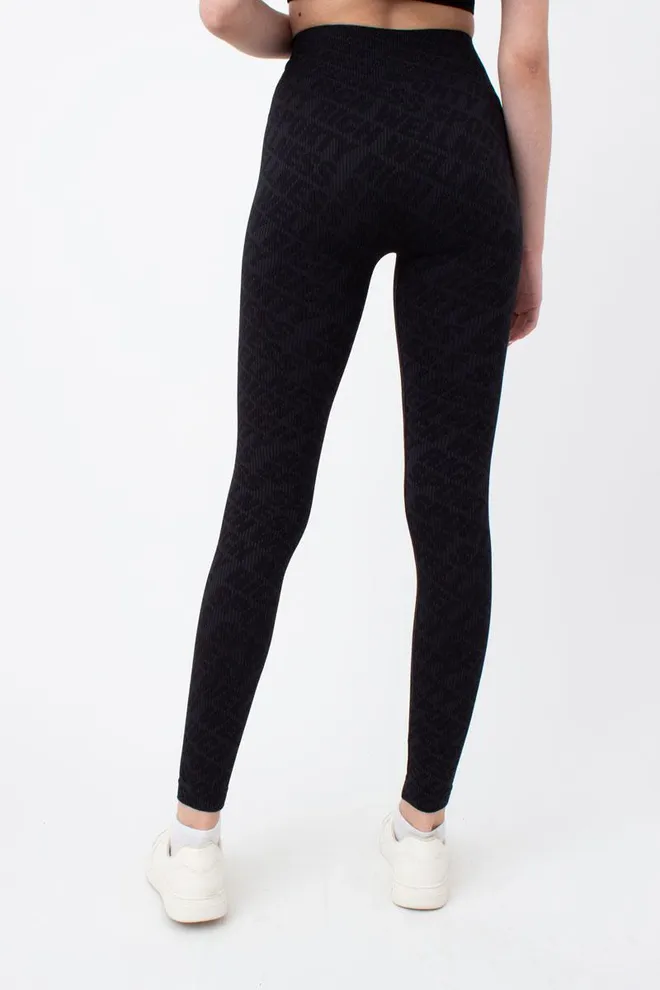 Леггинсы спортивные в рубчик LEGGINGS RIB WELLNESS Giulia (black), черный