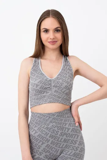 Безшовний топ в рубчик на широких бретелях Top rib wellness Giulia (ultimate grey) Безшовний топ в рубчик на широких бретелях Top rib wellness Giulia (ultimate grey)