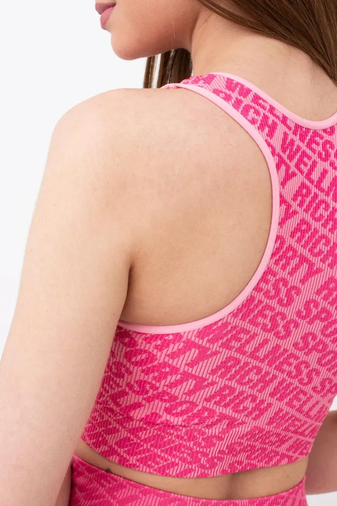 Безшовний топ в рубчик на широких бретелях Top rib wellness Giulia (bubblegum)