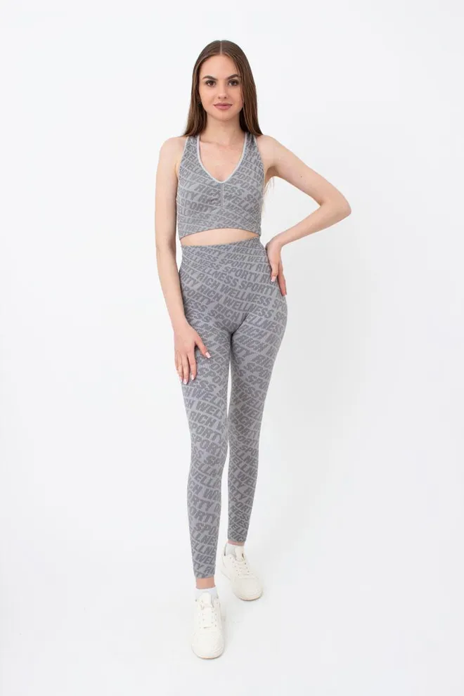 Безшовний топ в рубчик на широких бретелях Top rib wellness Giulia (ultimate grey)