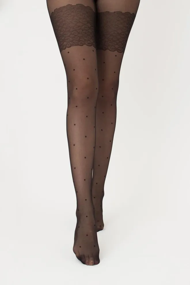 Колготки в горох с имитацией чулок Points 20 den model 2 Giulia (nero)