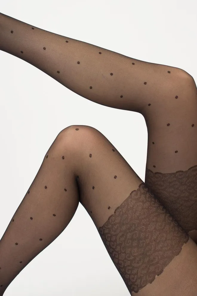 Колготки в горох с имитацией чулок Points 20 den model 2 Giulia (nero)