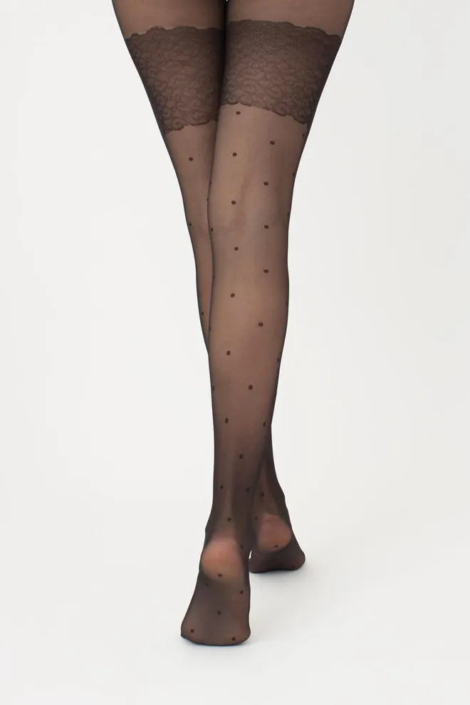 Колготки в горох с имитацией чулок Points 20 den model 2 Giulia (nero)