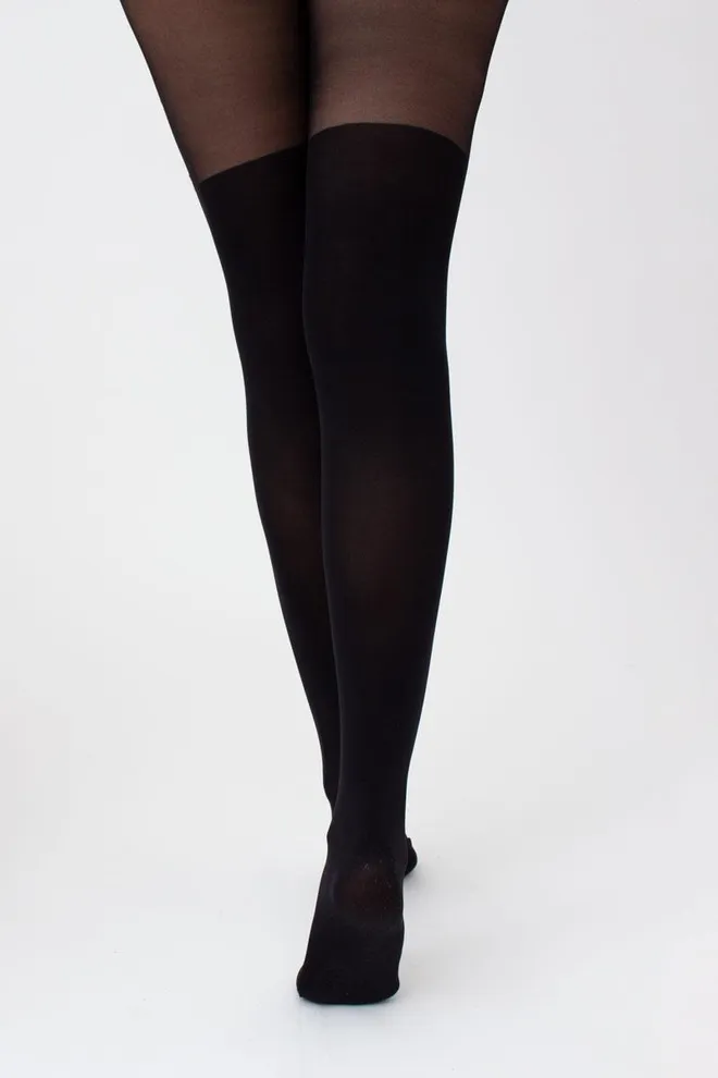 Колготки с имитацией чулок и рисунком Pumpkin Tights Giulia (black)
