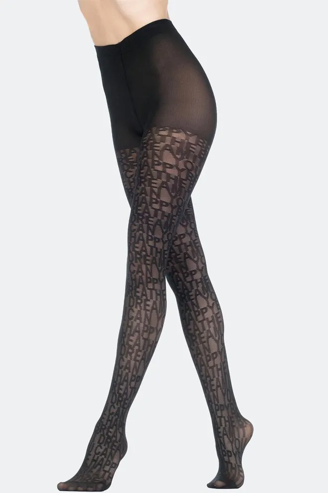 Колготки с надписью Quibble 20 den Giulia (nero)