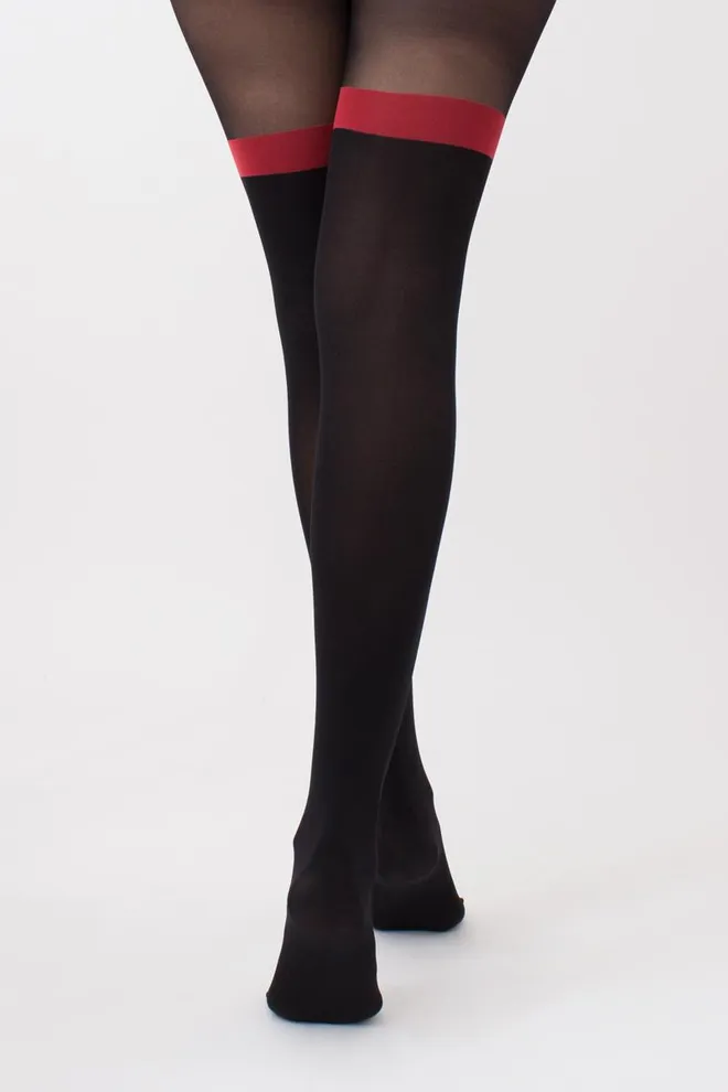 Колготки с рисунком новогодние Reindeer tights 60 den Giulia (black)