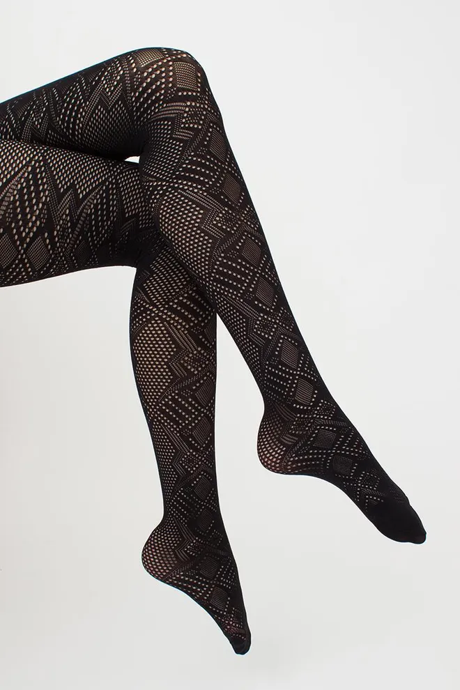 Колготки в сетку с геометрическим рисунком Rete Light 80 den model 1 Giulia (nero)