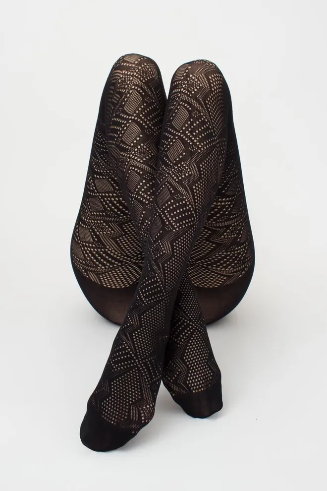 Колготки в сетку с геометрическим рисунком Rete Light 80 den model 1 Giulia (nero)