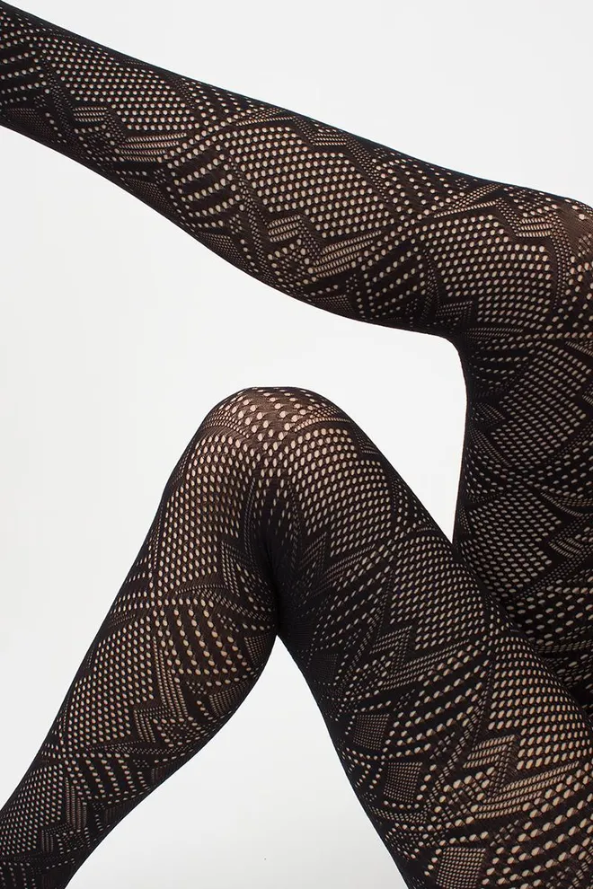 Колготки в сетку с геометрическим рисунком Rete Light 80 den model 1 Giulia (nero)