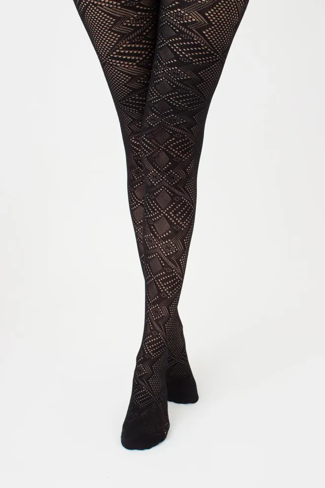Колготки в сетку с геометрическим рисунком Rete Light 80 den model 1 Giulia (nero)