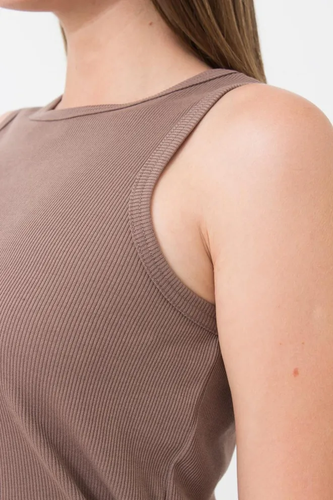 Майка женская в рубчик на широких бретелях Rib 3808/010 Giulia (beige), бежевый