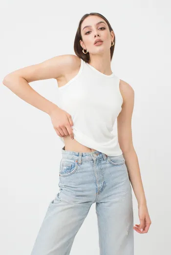 Майка женская в рубчик на широких бретелях Rib casual 3810/010 Giulia (milk) Майка женская в рубчик на широких бретелях Rib casual 3810/010 Giulia (milk)