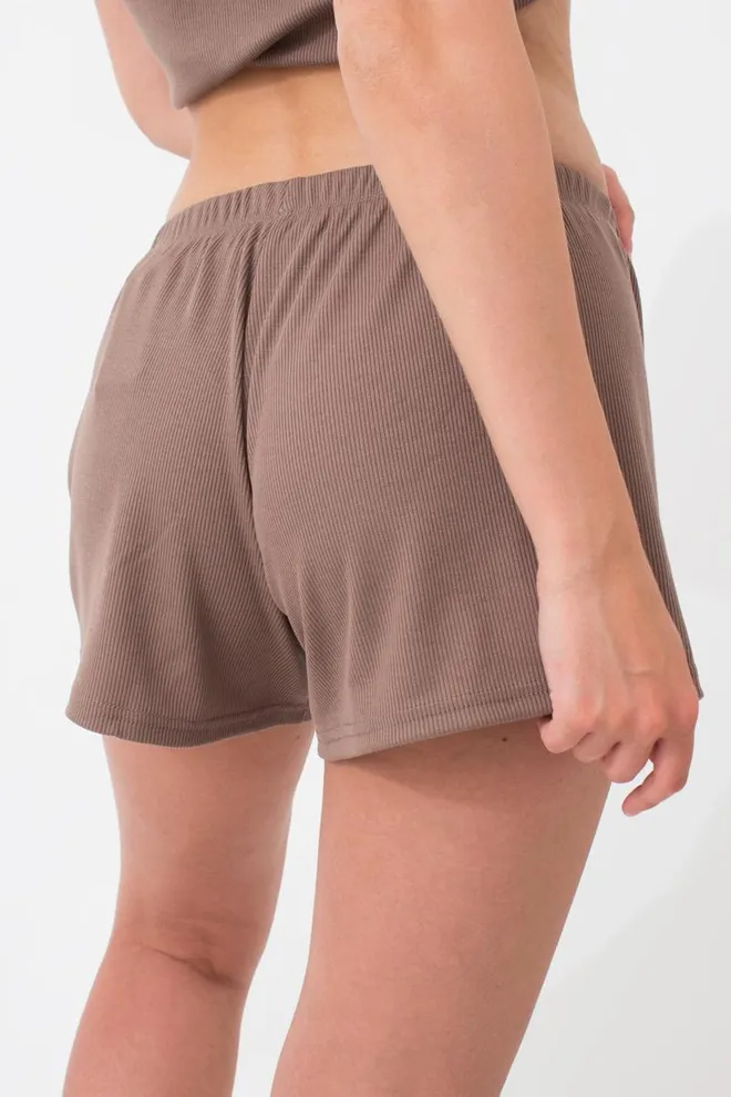 Шорты женские в рубчик RIB 4209/010 Giulia (beige), бежевый