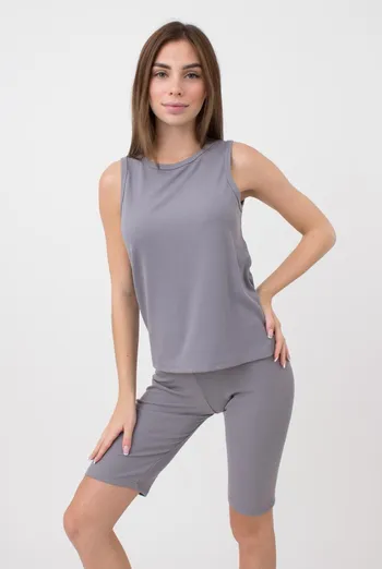 Велосипедки в рубчик Rib casual 4210/010 Giulia (grey), серый