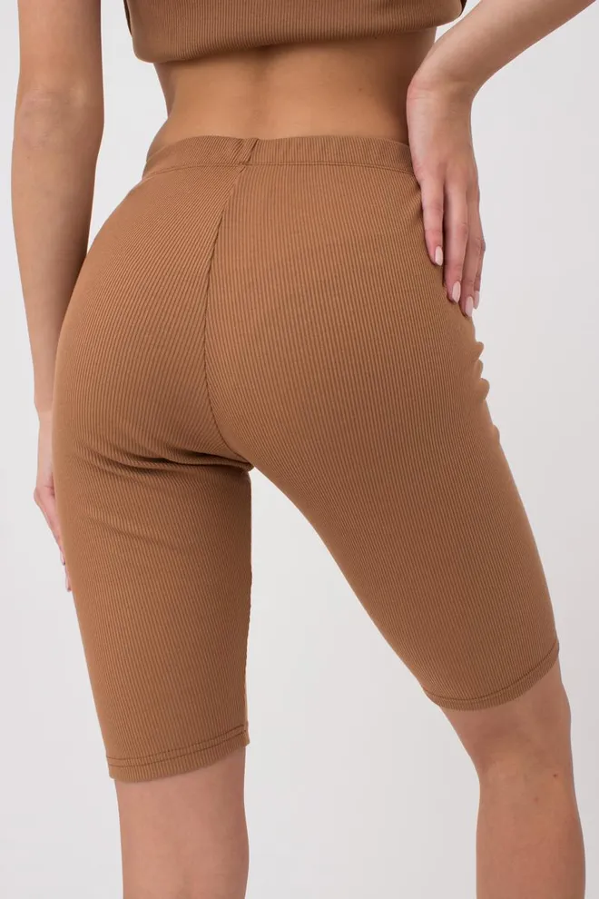 Велосипедки в рубчик Rib casual 4210/010 Giulia (camel), бежевый