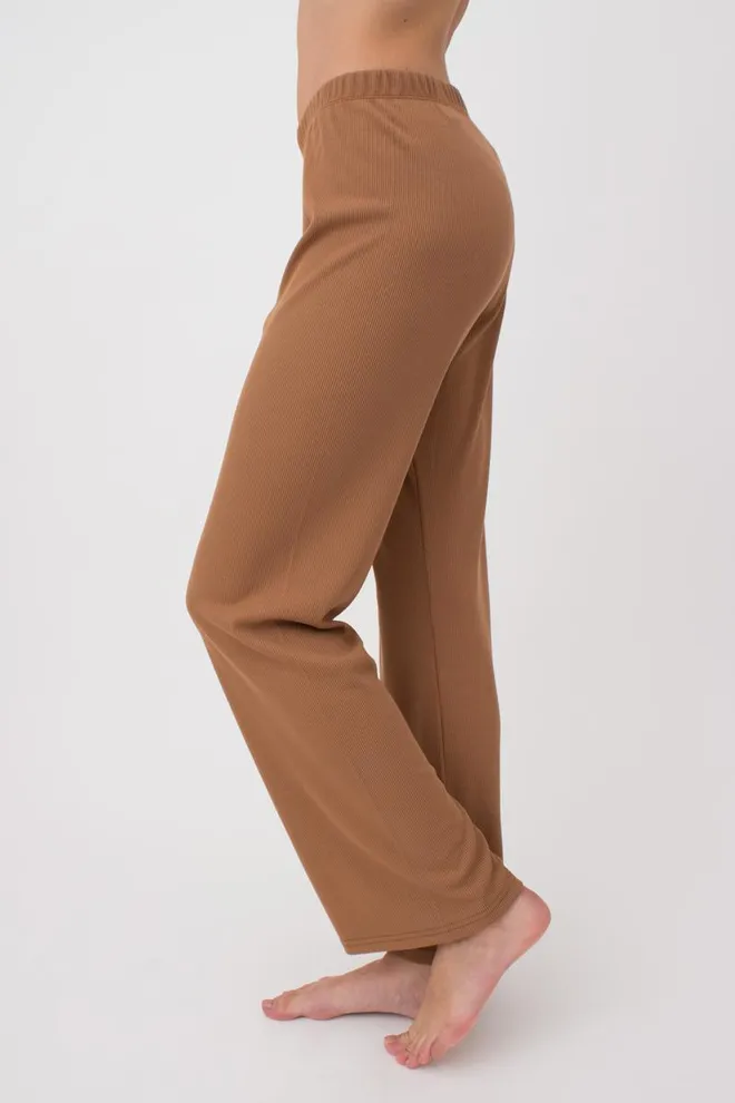 Штаны женские в рубчик RIB 4307/010 Giulia (camel), бежевый