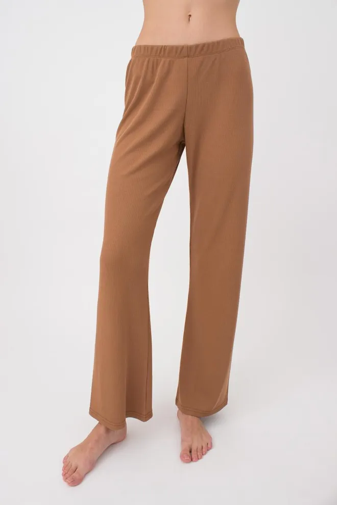 Штаны женские в рубчик RIB 4307/010 Giulia (camel), бежевый