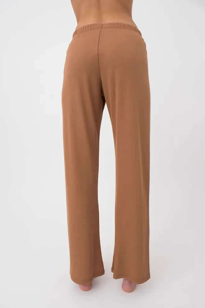 Штаны женские в рубчик RIB 4307/010 Giulia (camel), бежевый
