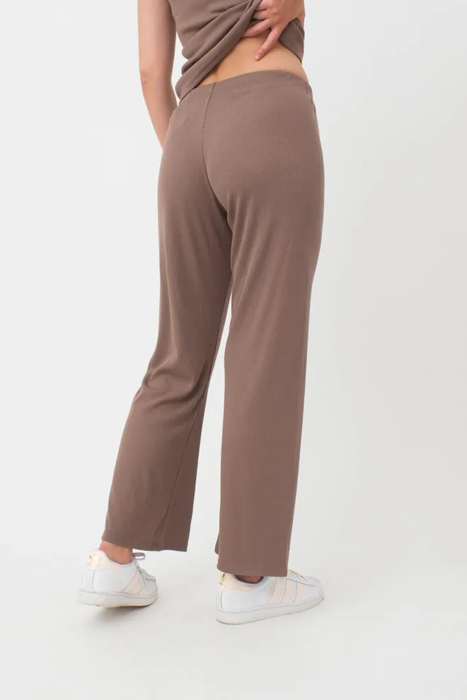 Штаны женские в рубчик RIB 4307/010 Giulia (beige), коричневый