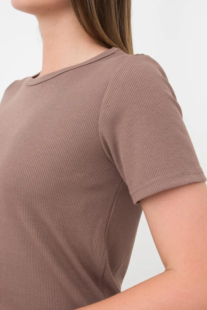 Футболка женская в рубчик Rib 4804/010 Giulia (beige), бежевый