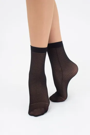 Шкарпетки жіночі короткі в сітку RN-04 Giulia (nero)