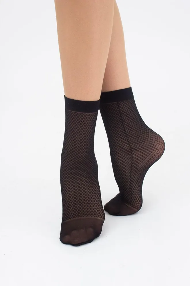 Шкарпетки жіночі короткі в сітку RN-04 Giulia (nero)
